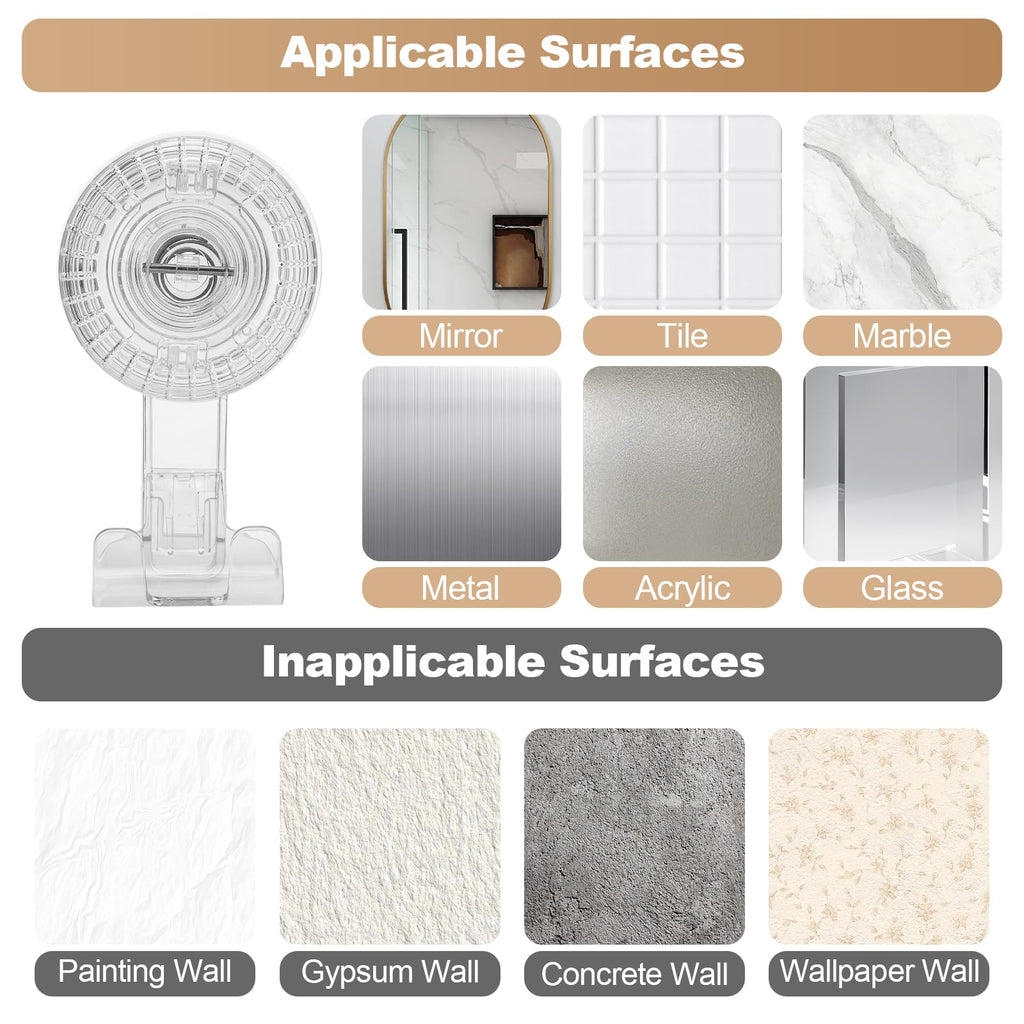OGNWFUNK 2 Pack Razor Holder Compatible with Billie, Shower Razor Holder for Wall, Strong Suction Cup Razor Holder for Shower, No-Drill Shower Holder for Wall, Removable, Reusable, Easy Install