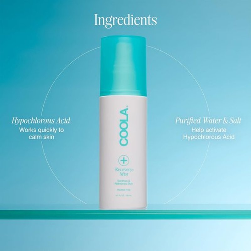 COOLA Recovery+ Face Mist - Hypochlorous Acid Spray for Redness Relief & Skin Refreshing | 3.4oz