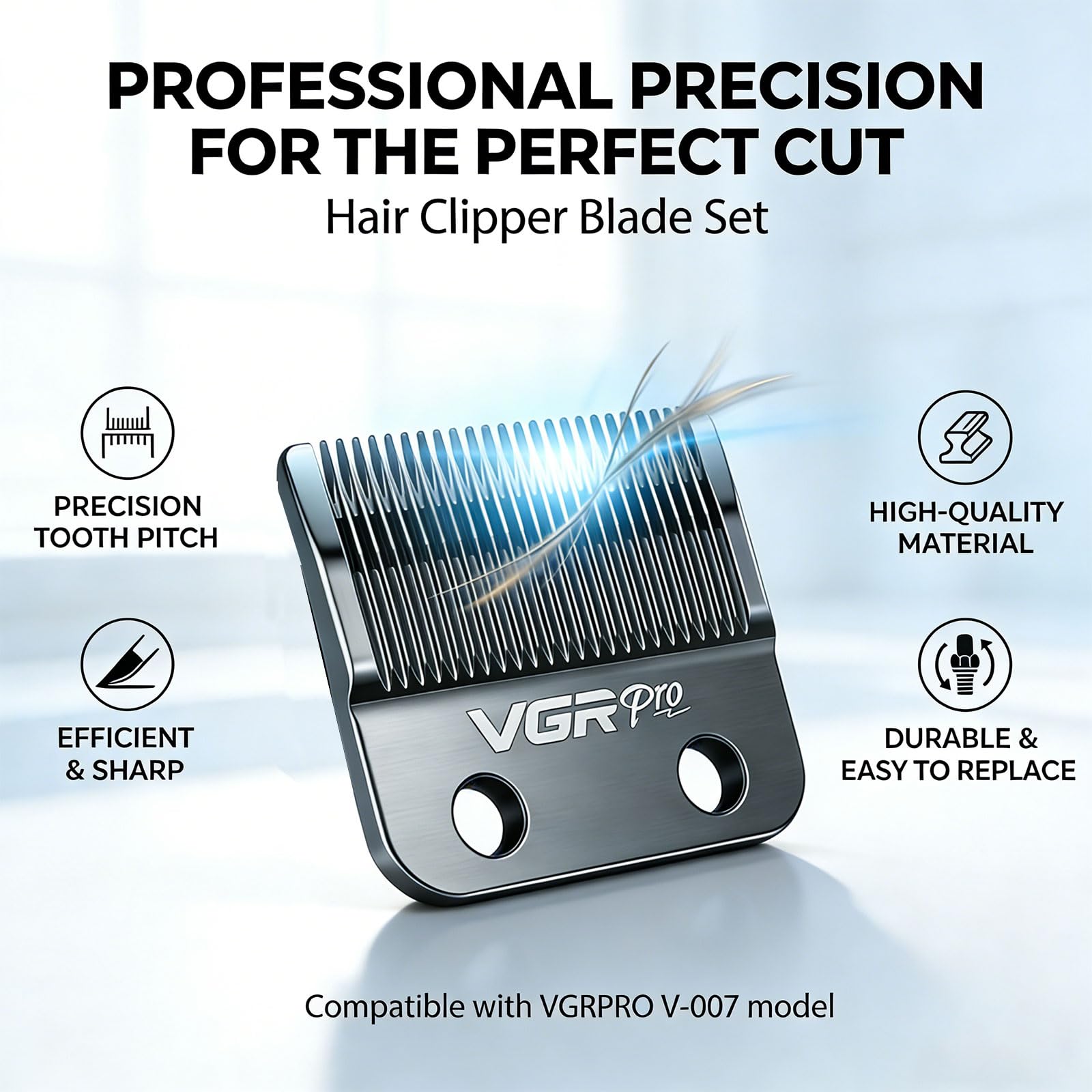 VGRPRO Professional Hair Clipper Replacement Blade Set for V-007