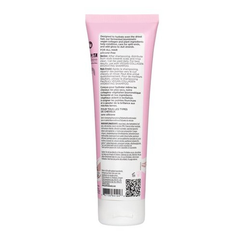 Pacifica Hair Conditioner - Vegan Collagen Hydrating, Haircare, Avocado Oil, Vitamin B5, Add and Restore Shine, For Dry and Damaged Hair, Sulfate and Silicone Free, Hair Care, 8 fl oz (1 Count)