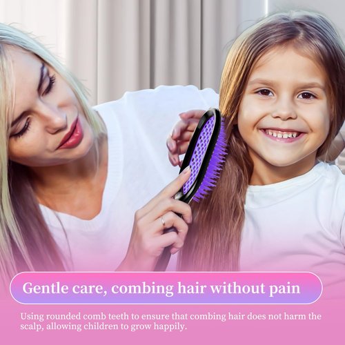 Skiennix Detangling Brush - 4 Pack Gentle & Effective Hair Detangler for Wet or Dry Hair | Ultra-Light & Ventilated (Pink, Purple, Green, Black)