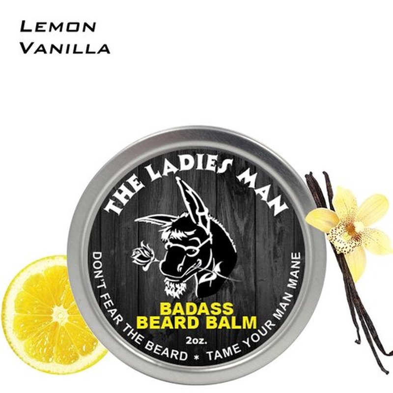 Badass Beard Care Beard Balm - Ladies Man Scent | All-Natural, 2 Ounce - Soften Hair & Hydrate Skin