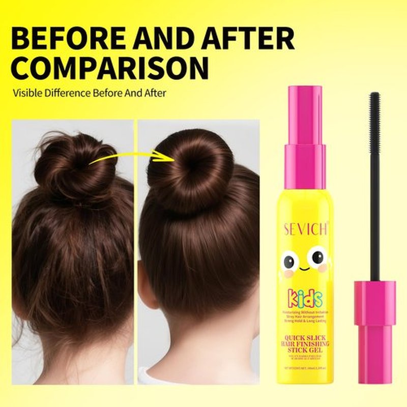 SEVICH Kids Quick Slick Hair Finishing Stick Gel - 40ml Stray Hair Tamer with Dinosaur Design, Gentle Brush-On Formula for Baby Hairs & Flyaways