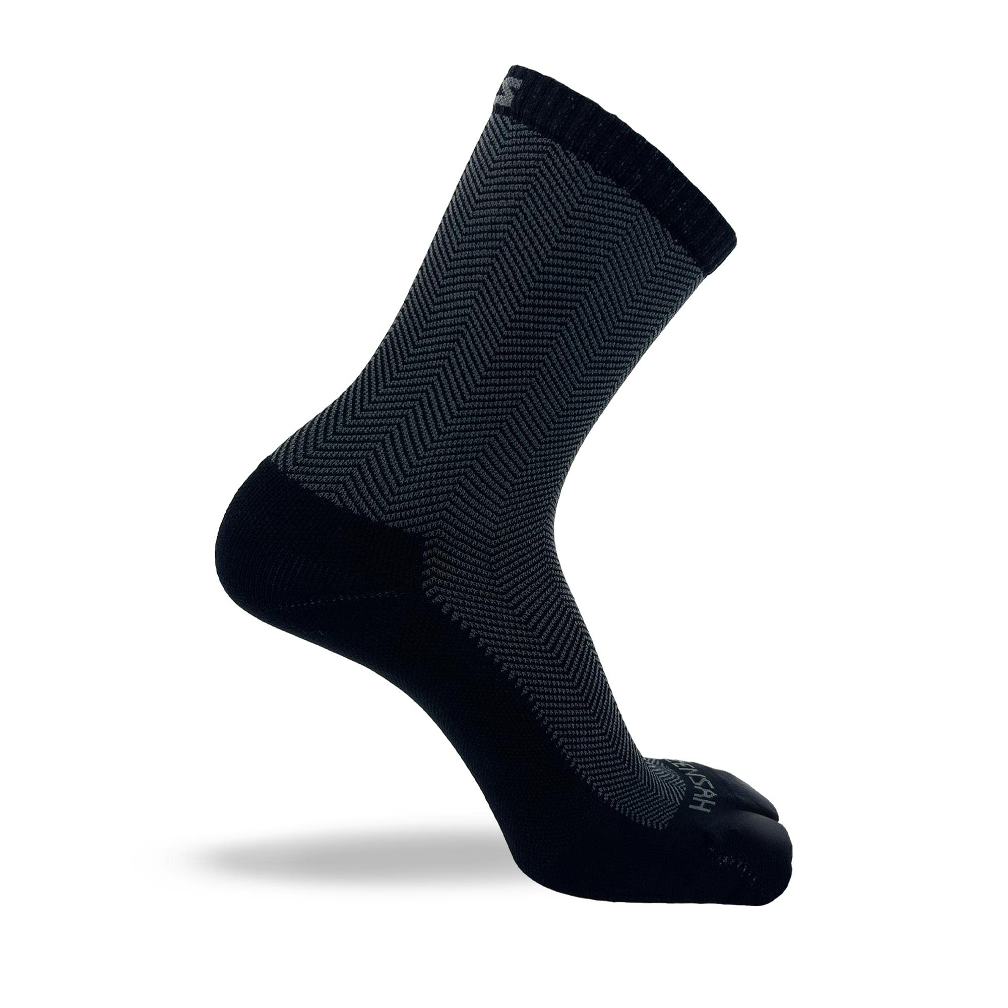 Zensah Bunion Ease Corrector Relief Sock - Toe Separator Design (2 Pairs - Black/Grey, Large)