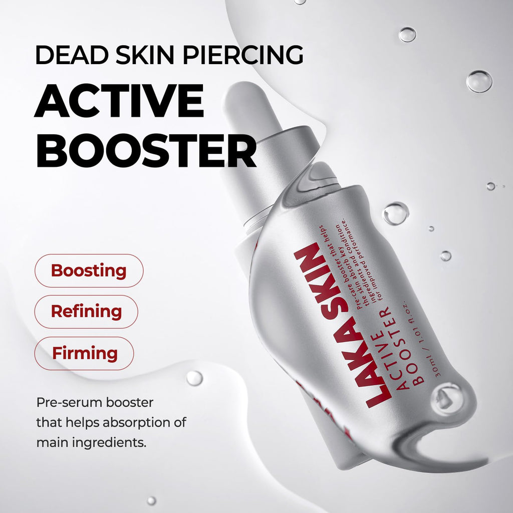 Laka Skin Care Active Booster, 30ml/1.01 fl.oz, PDRN, Peptide for Elasticity, Cleaning Pores, Soothing, Hyaluronic Acid, Korean Skin Care