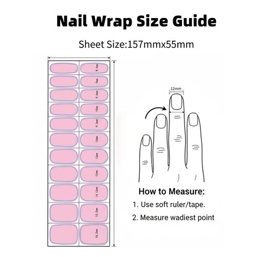 SIUDXA Semi Cured Gel Stickers - Salon Quality UV Manicure Wraps, Long Lasting DIY Finger Decals, Easy Application, Pink Gradient Glitter (20 PCS)