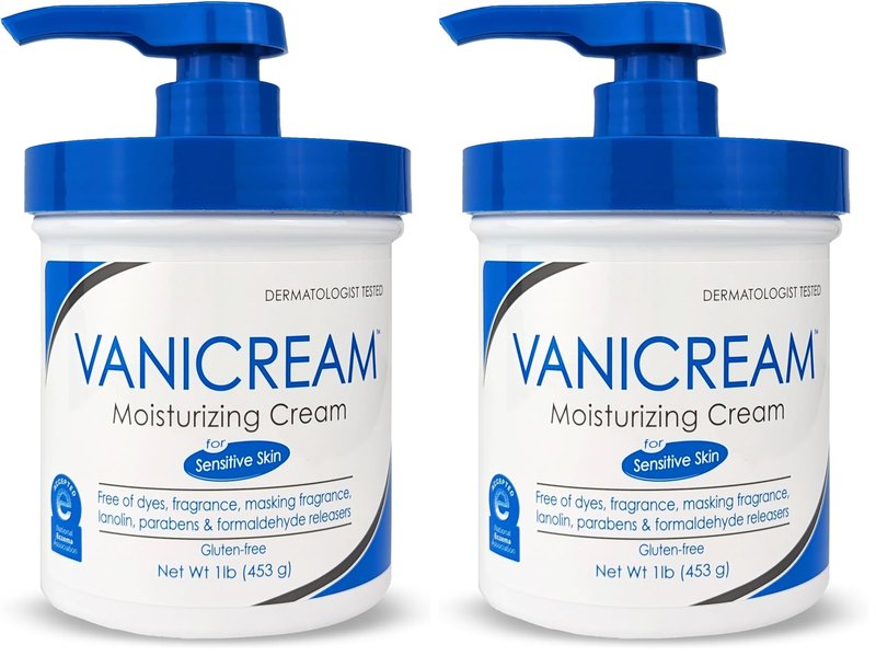 Vanicream Moisturizing Skin Cream with Pump Dispenser - 16 fl oz (1 lb) - Moisturizer Formulated Without Common Irritants for Those with Sensitive Skin (Pack of 2)