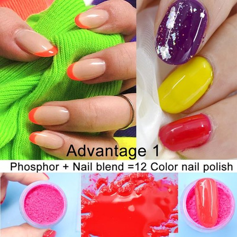 UARUOGP 12 Boxes 240G Big Capacity Nail Pigment Powder Neon Phosphor Pigment Powder Set Fluorescent Nail Glitter Gel Polish 12 Colors Super Bright Neon for Nails Pigments Dust Ultrafine