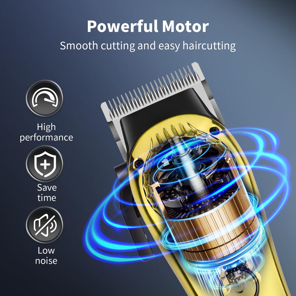 HIENA PRO Professional Hair Clippers for Men, Cordless Electric Hair Cutting, Cordless Rechargeable Hair Clipper with LED Display, Gifts for Men