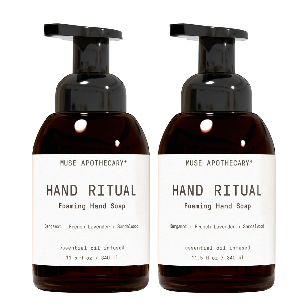 Muse Apothecary Hand Ritual - Aromatic and Nourishing Foaming Hand Soap, Infused with Aromatherapy Essential Oils - USDA Certified Biobased - 11.5 oz, Bergamot + French Lavender + Sandalwood, 2 Pack