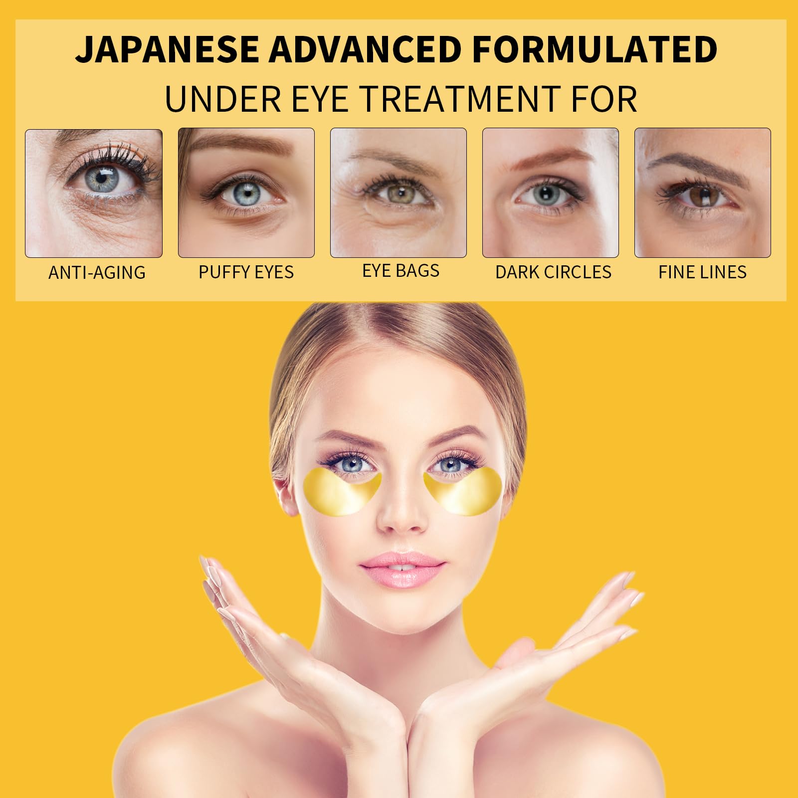 Under Eye Masks for Dark Circles and Puffiness 70PCS, Under Eye Patches for Puffy Eyes Treatment, Under Eye Gel Pads w/ Seaweed, Aloe Vera, Peptides for Eye Bags Treatment, Eye Mask Patches Skincare