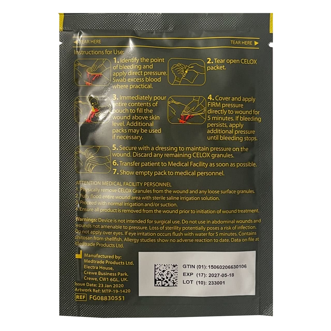 REKORI Celox Hemostatic Granules 15g Packet