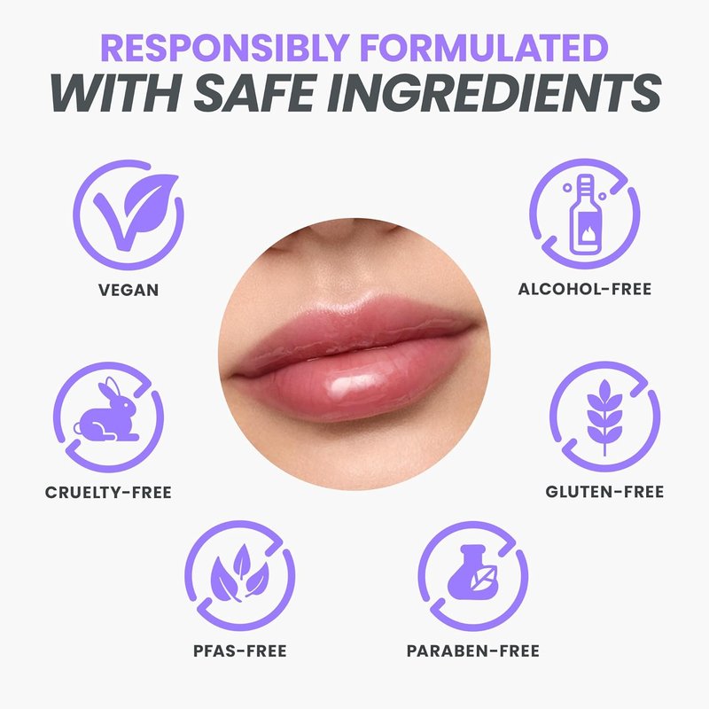 Wonderskin Lip Oil Rehab Serum - Hydrating Tinted Lip Oil for Dry Lips | Non-Sticky Deep Red Tint (Honey)