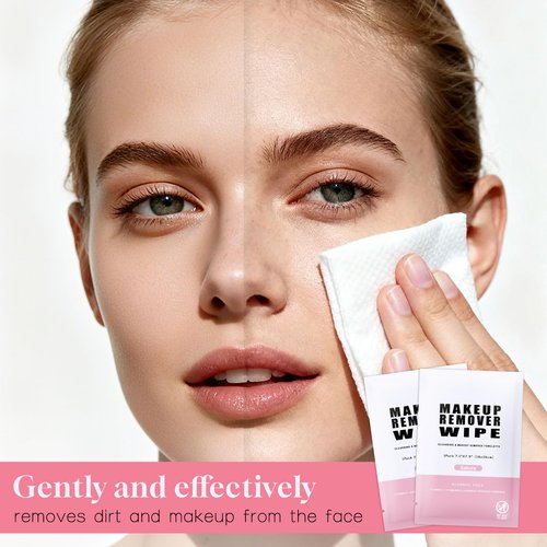 Pack of 100 Makeup Remover Wipes Individually Wrapped,Sakura Scent,Face Cleansing Wipes Bulk, Travel Towelette Makeup Remover Cloth for Face Cleansing Skin Care Remove Makeup