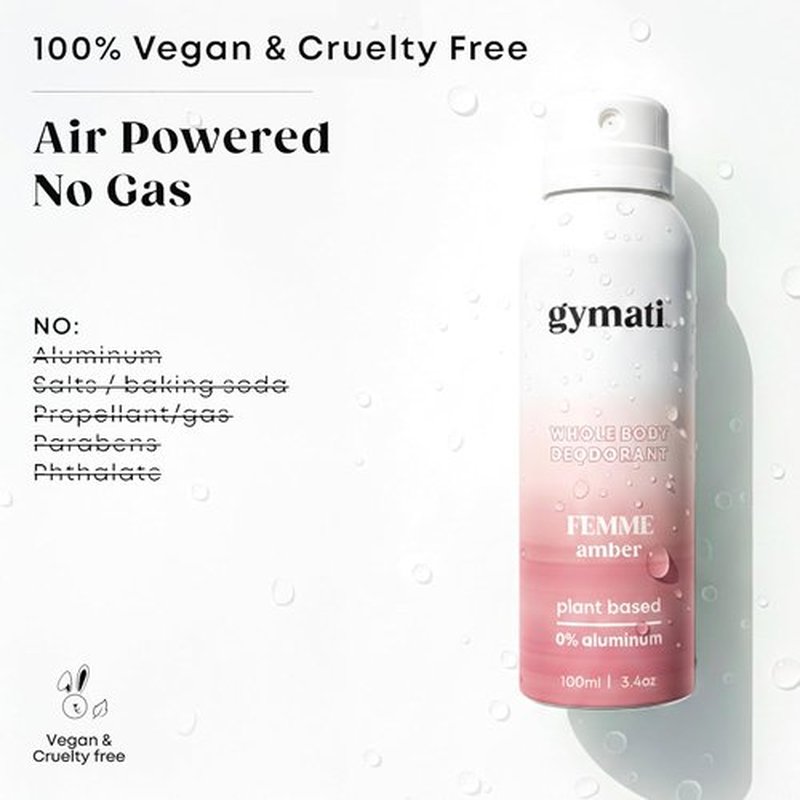 Gymati Natural Deodorant Body Spray - Aluminum-Free, Plant-Based Formula with Aloe & Zinc for Long-Lasting Odor Protection