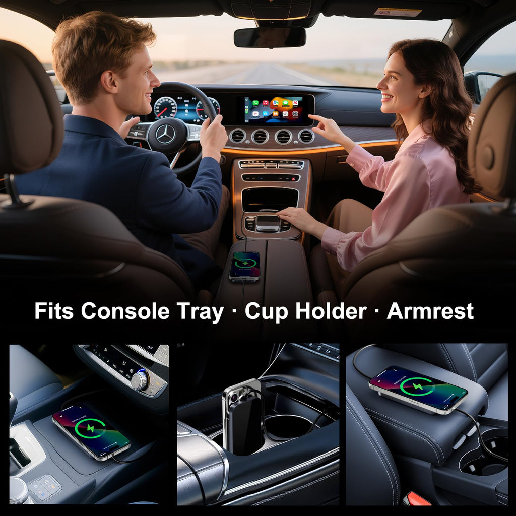 Wireless CarPlay Adapter with Magnetic 15W Fast Charging for iPhone 17/16/15/14/13/12 Series – Wired to Wireless CarPlay Converter, Seamless Auto-Reconnect Plug & Play