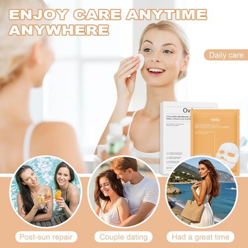 LureLuxe 5 Packs Collagen Face mask,Daily Soothing Mask,Skincare Hydrating face Masks,Gentle Care Mask,Deep Hydration,Brighten skin tone,Suitable for different skin types