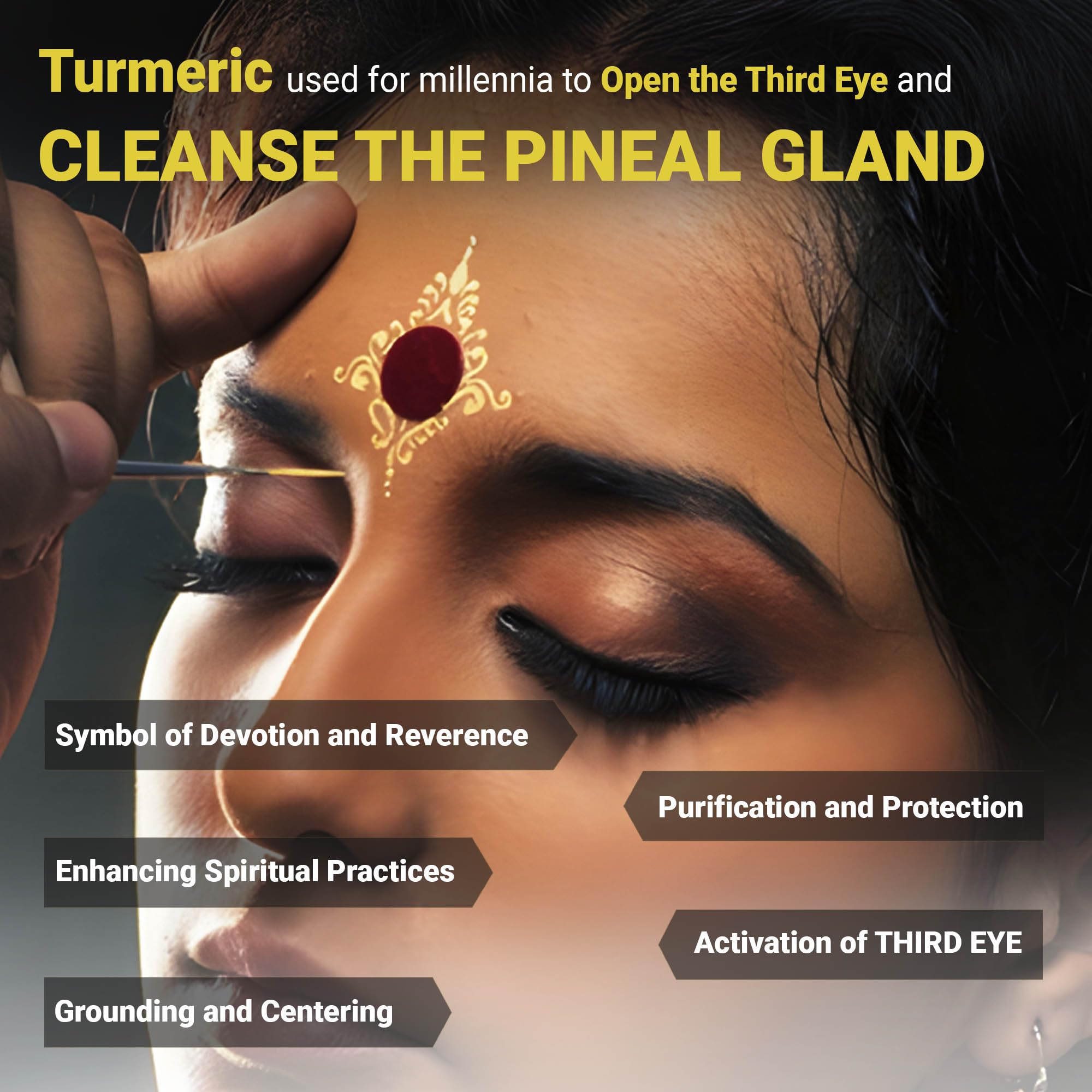 Kailash Herbals Pineal Gland Activation – Haritaki & Turmeric for Third Eye Awakening, Decalcification Support & Mental Clarity – King of Herbs – 5,000 Year Ayurvedic Formula – 100 Vegan Capsules