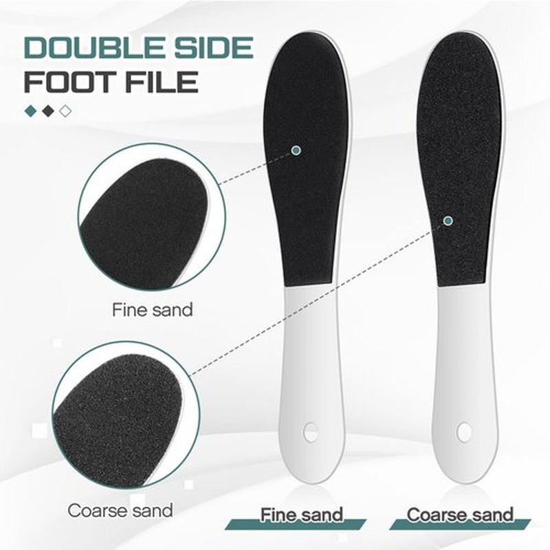 Lothee 30 Pack Foot File Foot Callus Remover Double Sided Professional Sandpaper Pedicure Tool Feet Scrubber Sander Feet Rasp for Dead Skin Cracked Heel Women Manicure Beauty Spa, 100/180 Grit, White