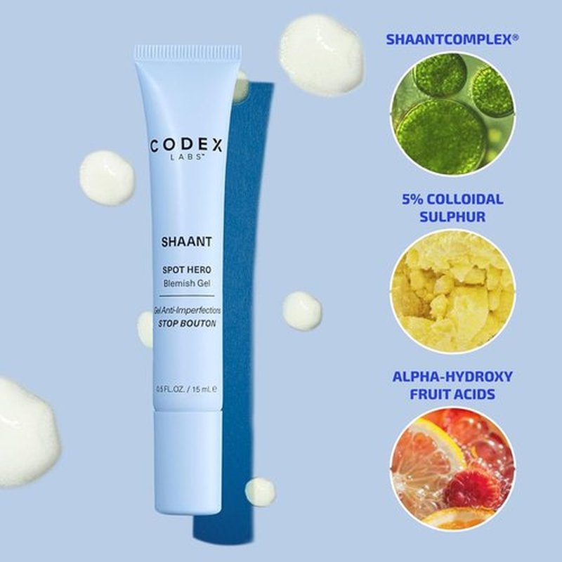 Codex Labs Shaant Spot Hero - 5% Sulfur Acne Treatment for Sensitive Skin | Shrinks Breakouts | 0.5 oz