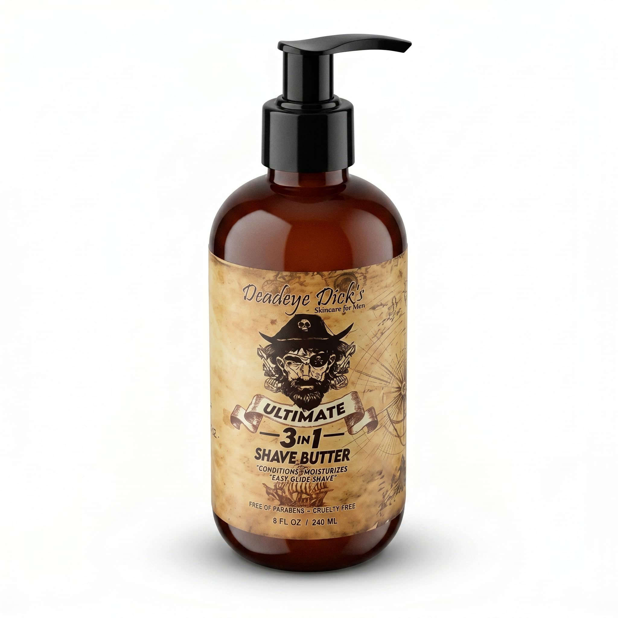 DeadeyeDick's 3-in-1 Shave Butter | Natural shaving cream mens & women | shaving cream sensitive skin formula | shave cream for Face, Head & Body | Irritation-Free Shave Cream | 8 FL Oz