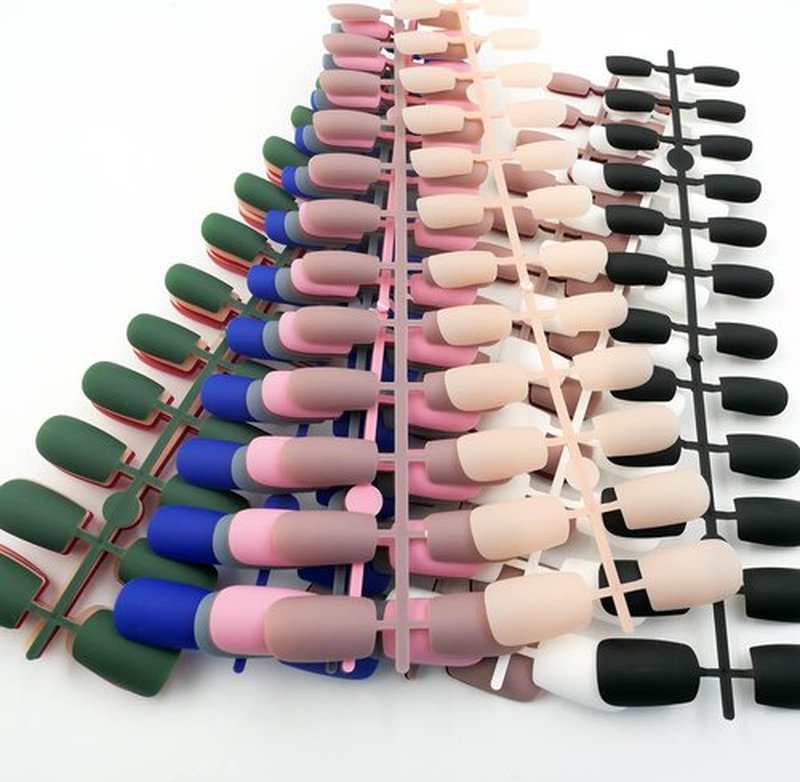 360pc Square Press on Nails Medium Legnth, Matte Square Fake Nails Full Cover Artificial Fingernails Colored Acrylic Nails Press on Nail Tips 10 Sizes False Nails for Women Girls