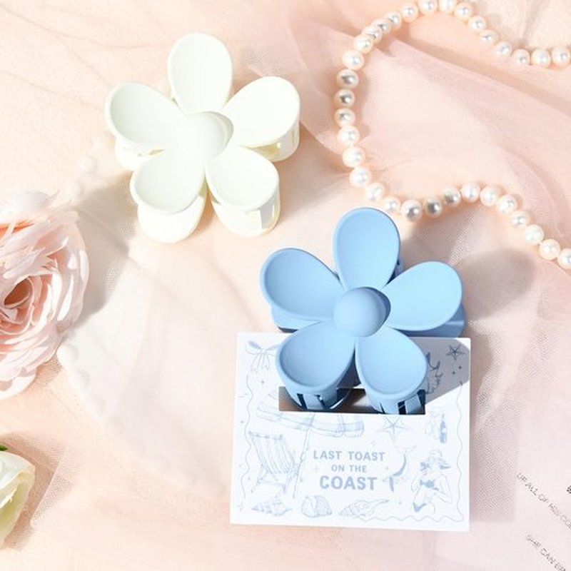 DEEKA Bachelorette Party Favors Bridesmaid Proposal Gifts 8 Pack Flower Hair Claw Clips with Floral Card Large Hair Clips Bridal Party Gift for Bridesmaids (Last Toast On The Coast)