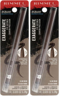 Rimmel London Exaggerate Waterproof Eye Definer Eyeliner,Highly Pigmented,Long-Wearing,Built-In Smudger,212,Rich Brown,0.01oz,(Pack of 2)