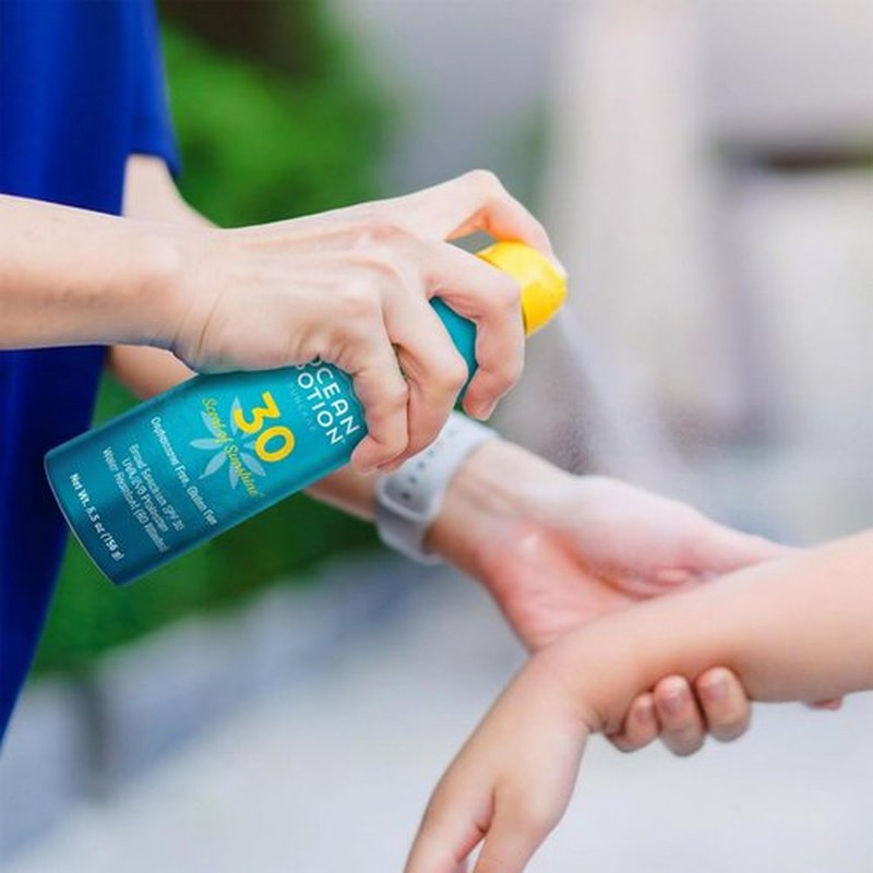 Ocean Potion Sun Care Continuous Sunscreen Spray SPF 30, Broad Spectrum UVA/UVB Protection Body Spray with Vitamin E & Aloe, Non-Greasy, Water-Resistant, 5.5 oz