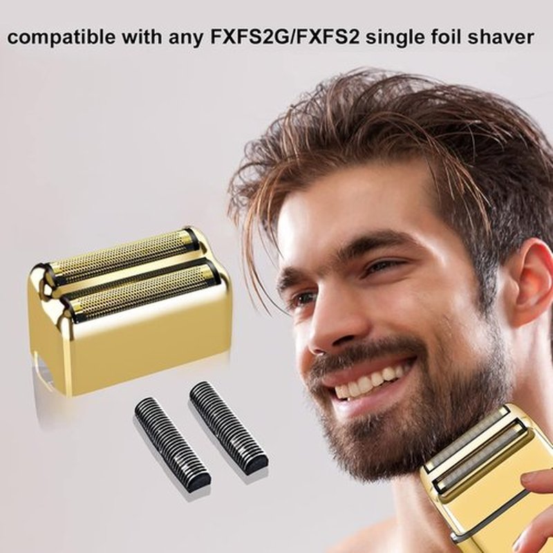 BaBylissPRO Replacement Foil & Cutters - 3 Pack for Barberology Double Foil Shaver | Gold