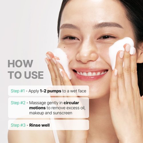 MAKE P:REM Safe Me. Relief Moisture Cleansing Foam, Delicate Eye-Friendly Face Wash for Sensitive Skin, pH Balanced Deep Pore Cleansing, Korean Skin Care, 3.38 Fl Oz, 100ml