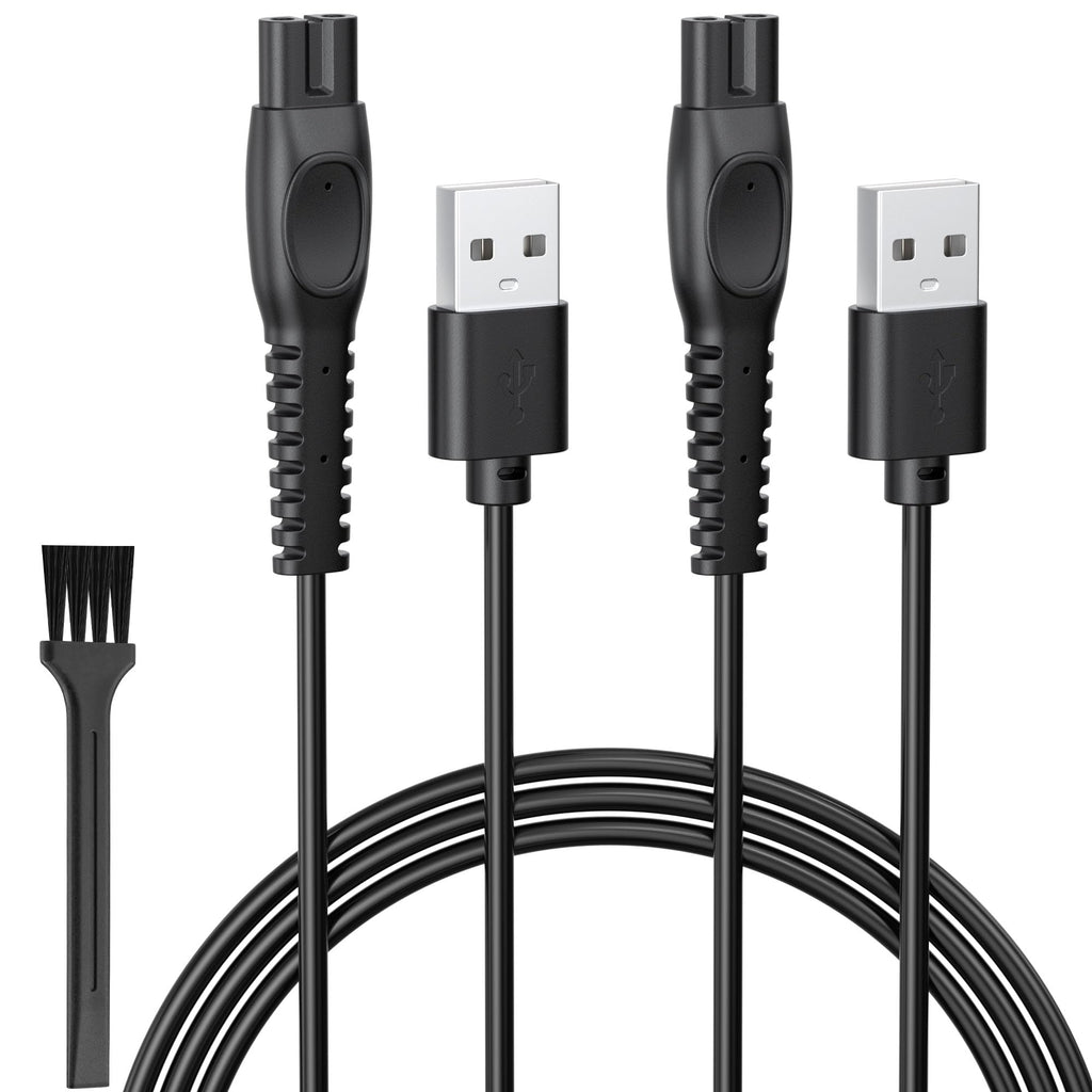 Meliya 2 Pack 5V Shaver Charging Cable for Philips Norelco One Blade 360 QP2724 QP2834 QP1924 QP4631 QP6542 QP4530 QP6552, MG7910 MG5910 MG9525, X3001 S3341 X3052