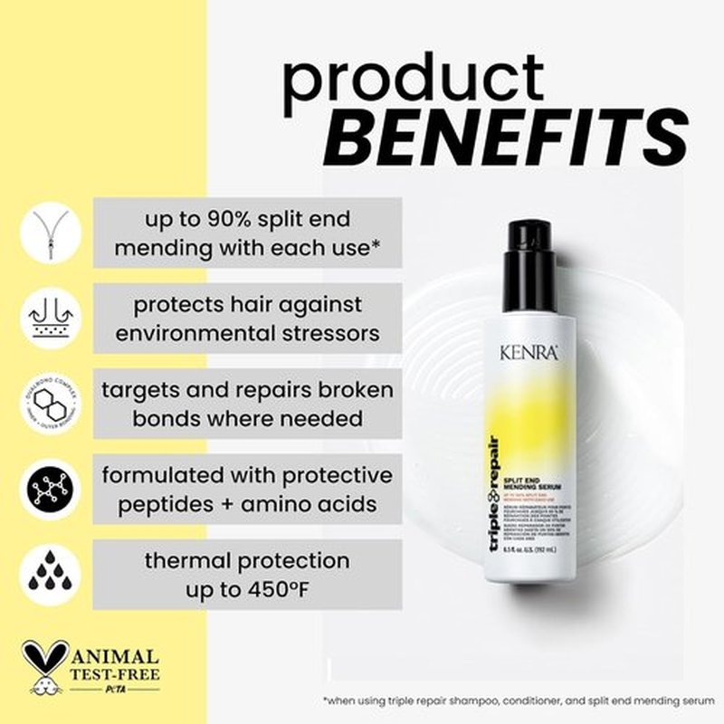 Kenra Triple Repair Serum - Split End Mending Treatment for Healthy Hair