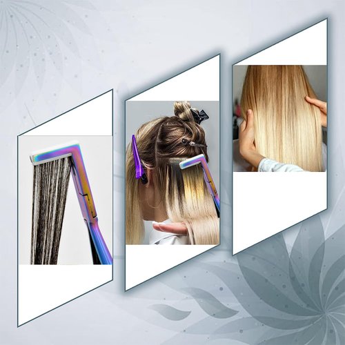 ColorYoung Tape in Hair Extension Pliers Tool Kit Professional Flat Surface Sealing Tool For Tape in Hair Extension Human Hair(Rainbow)