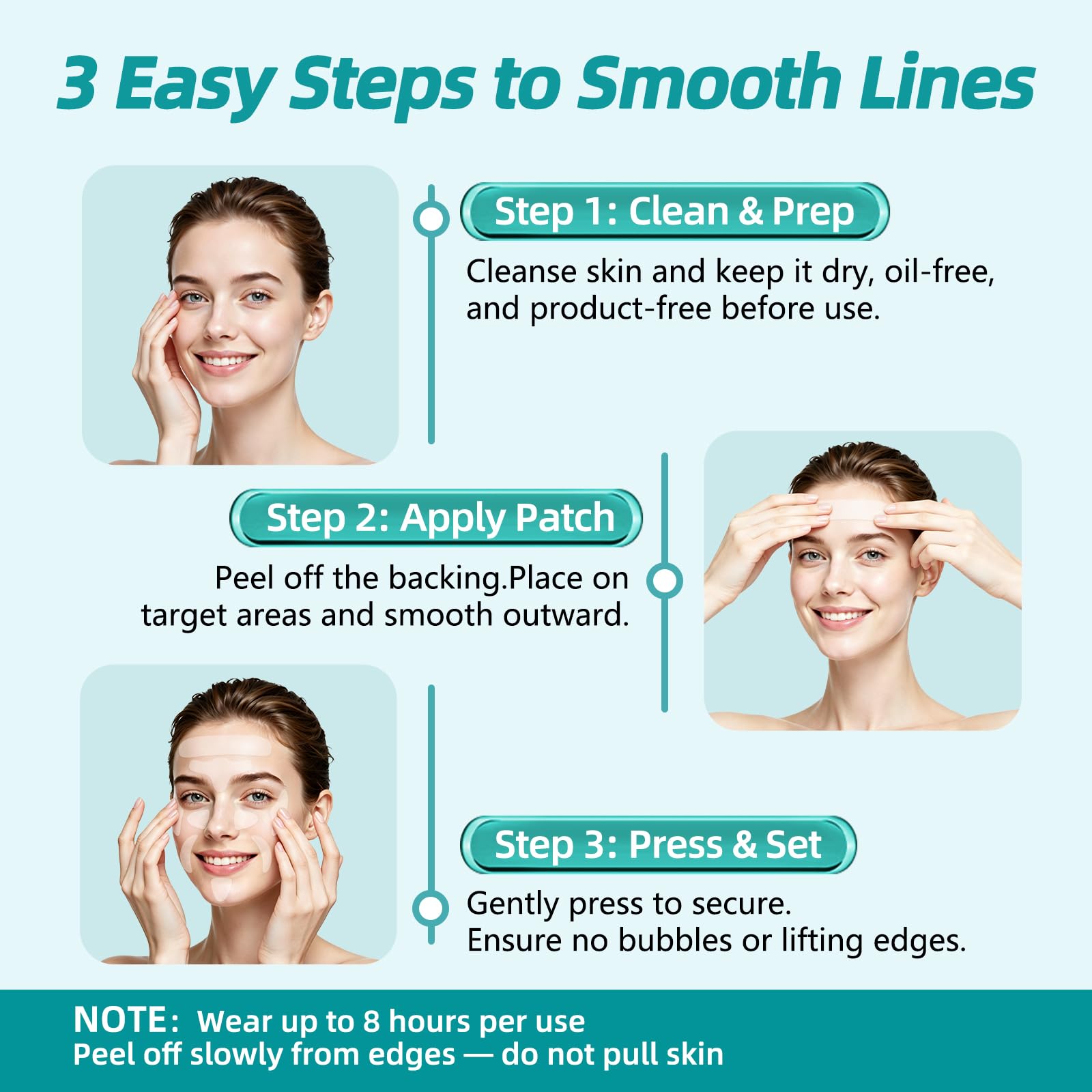 Face Wrinkle Patches Overnight, 208Pcs Wrinkle Tape for Face & Forehead, Anti-Wrinkle Facial Patches for Sleep, Face Tape for Wrinkles, Forehead & Smile Lines Patches, Comfortable Stay-On Design