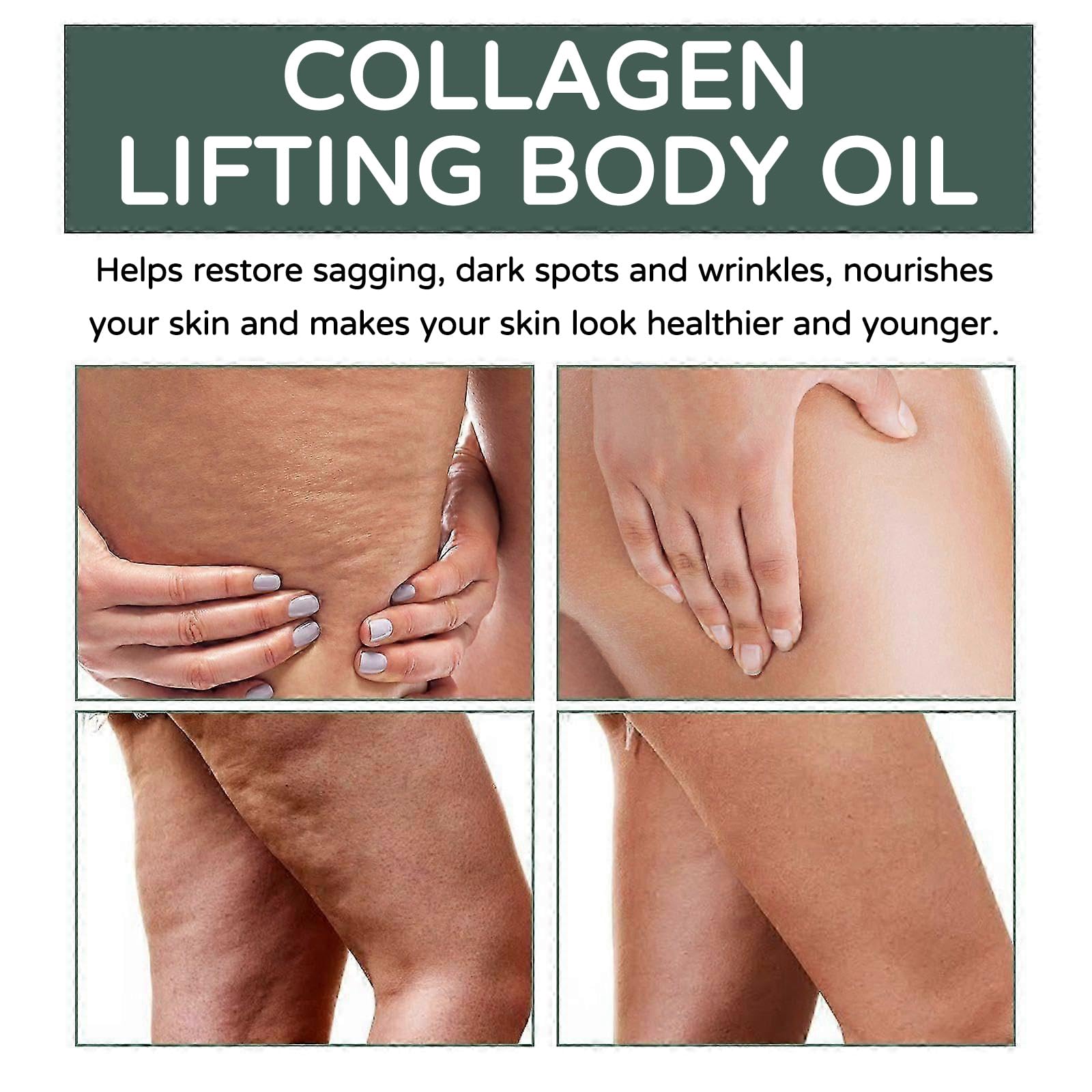 Collagen Lifting Body Oil, Advanced Hydrating Collagen Oil for Body & After Shower, Anti Aging Moisturizing Collagen Body Oil for Women & Men Helps Soften Appearance of Crepe Skin & Wrinkles (1pc)