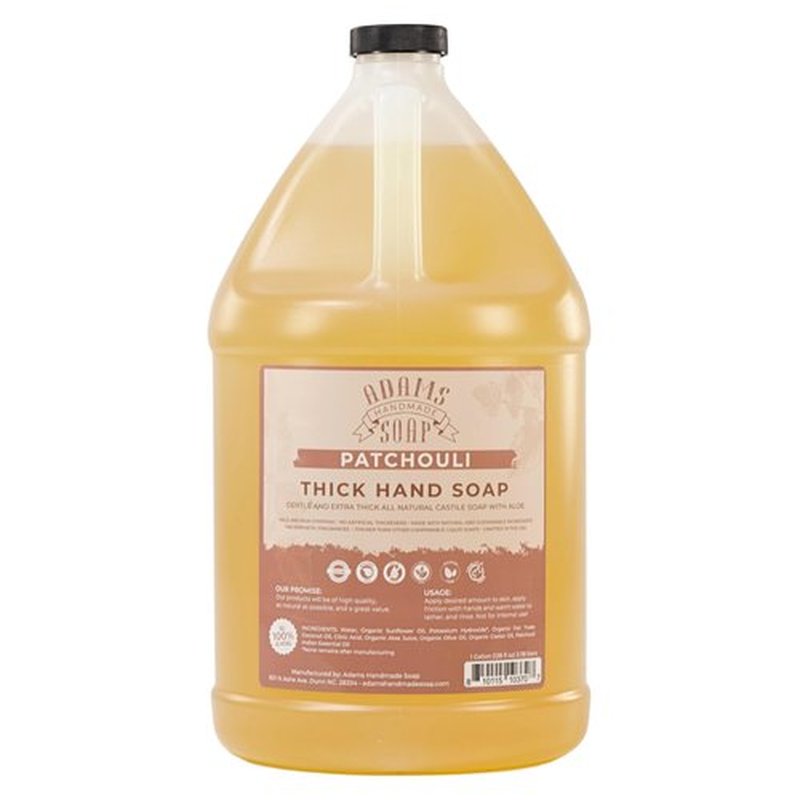 Adams Handmade Soap Thick Organic Castile Liquid Hand Soap 1 Gallon Refill - Patchouli