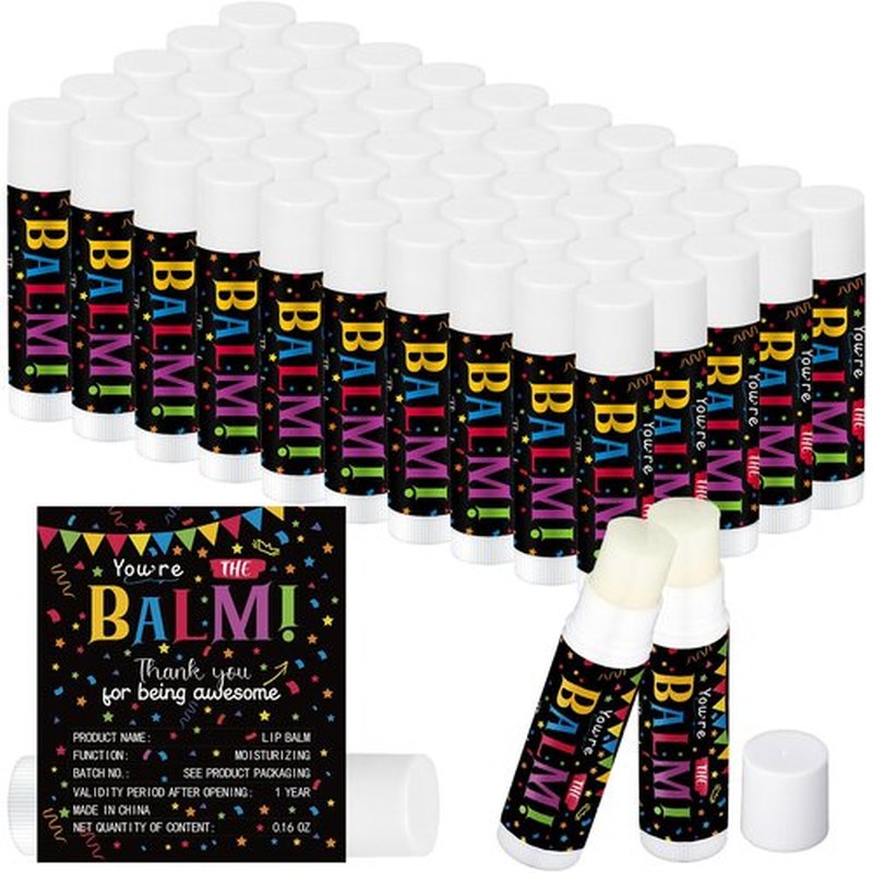 50 Pack Employee Appreciation Gifts Bulk for Teacher Students Thank You Gifts Lip Balm Staff Team Coworker Appreciation Gift Moisturizing Lip Gloss for Women Men Teacher Staff(Balm)
