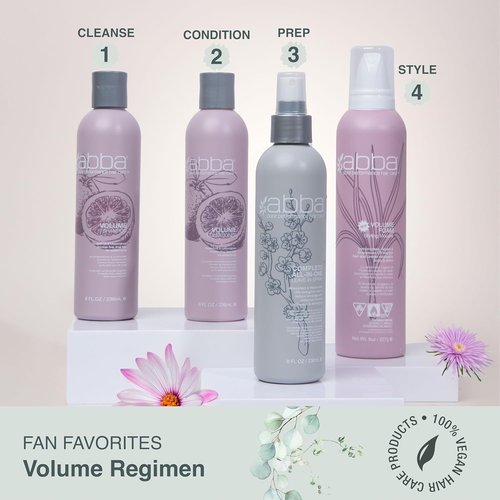 ABBA Pure Volume Foam Styling Mousse - Grapefruit & Lemongrass Scent, 8 Fl Oz
