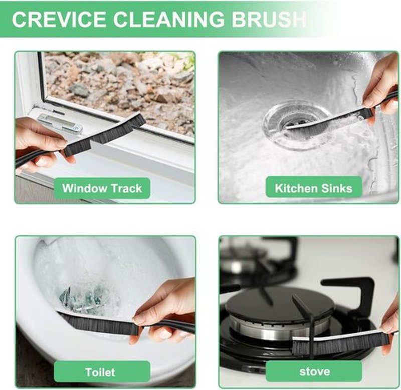 Crevice Cleaning Brush Set - Hard Bristle Grout Scrub & Multifunctional Gap Cleaner | 12PCS for Home Essentials