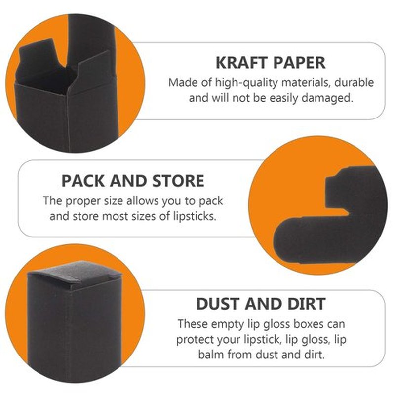 50Pcs Kraft Paper Lipstick Boxes, Essential Oil Packaging Boxes, DIY Supplies Beauty Accessories Makeup Organzier Tube Storage