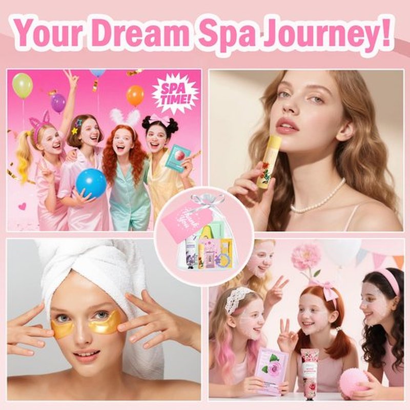 90PCS Spa Party Supplies for Girls, Birthday Sleepover Party Supplies for Girls Women, Face Masks, Hand Cream, Lip Balm, Under Eye Patches, Lip Mask Skin Care Spa Kit, Bulk Gifts, Mothers Day Gifts