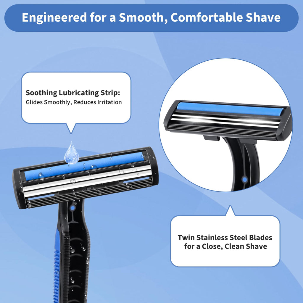 MAGDIY Shaving Kit Bulk 120 Pack, Shaving Cream Disposable Razors Bulk for Men, Twin Blade Razors Travel Size Cream, Individually Wrapped Toiletries for Homeless Travel Hotel Airbnb Donation Church