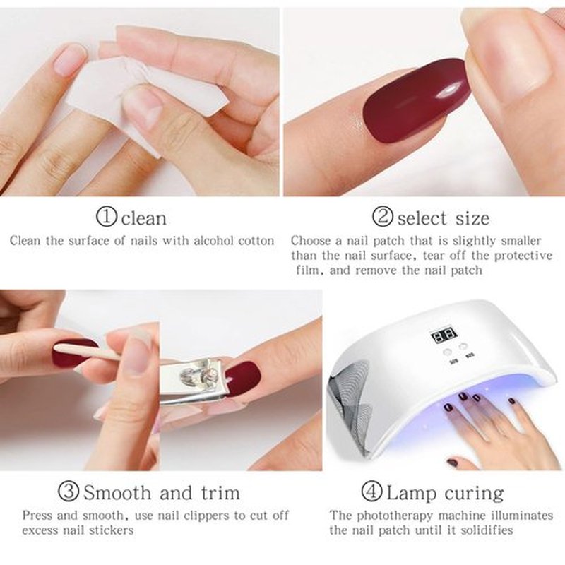 JMEOWIO Semi Cured Gel Nail Strips Purple Pink Cat Eye Gel Nail Stickers Nails Art Design Decoration Accessories