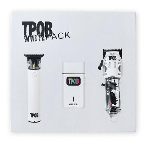 TPOB Slime 2 Barber Hair Clippers Trimmer Shaver Set for Men with Matte White Case and Fade Blade