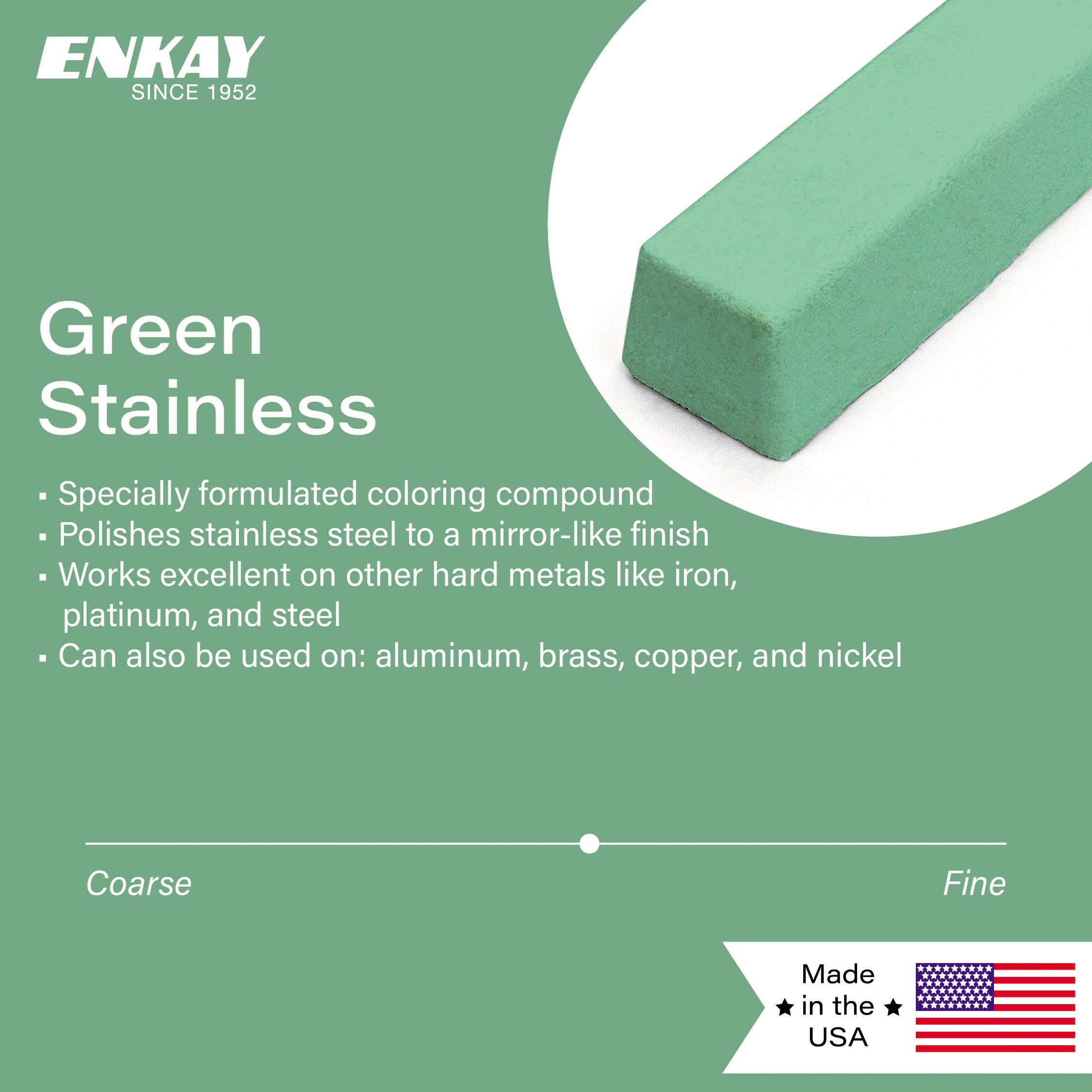 ENKAY - Green Stainless Steel Polishing Compound, 1 Lb. (U.S. Made)