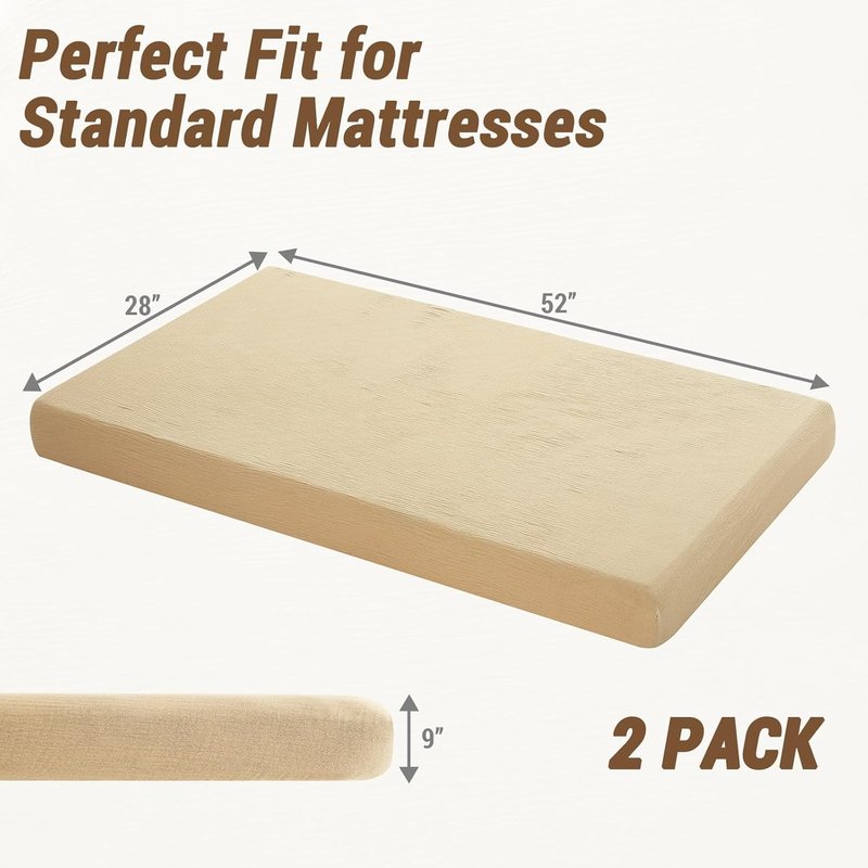 Bailix Heavyweight Muslin Baby Crib Sheets - 2-Pack Neutral Fitted Sheets | Soft 100% Organic Cotton (52"x28", Cream & Coffee)