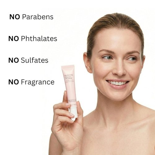 Global Beauty Care Glowing Vitamin C Eye Cream - Radiant Under Eye Treatment with Niacinamide & AHA, 0.5 fl oz