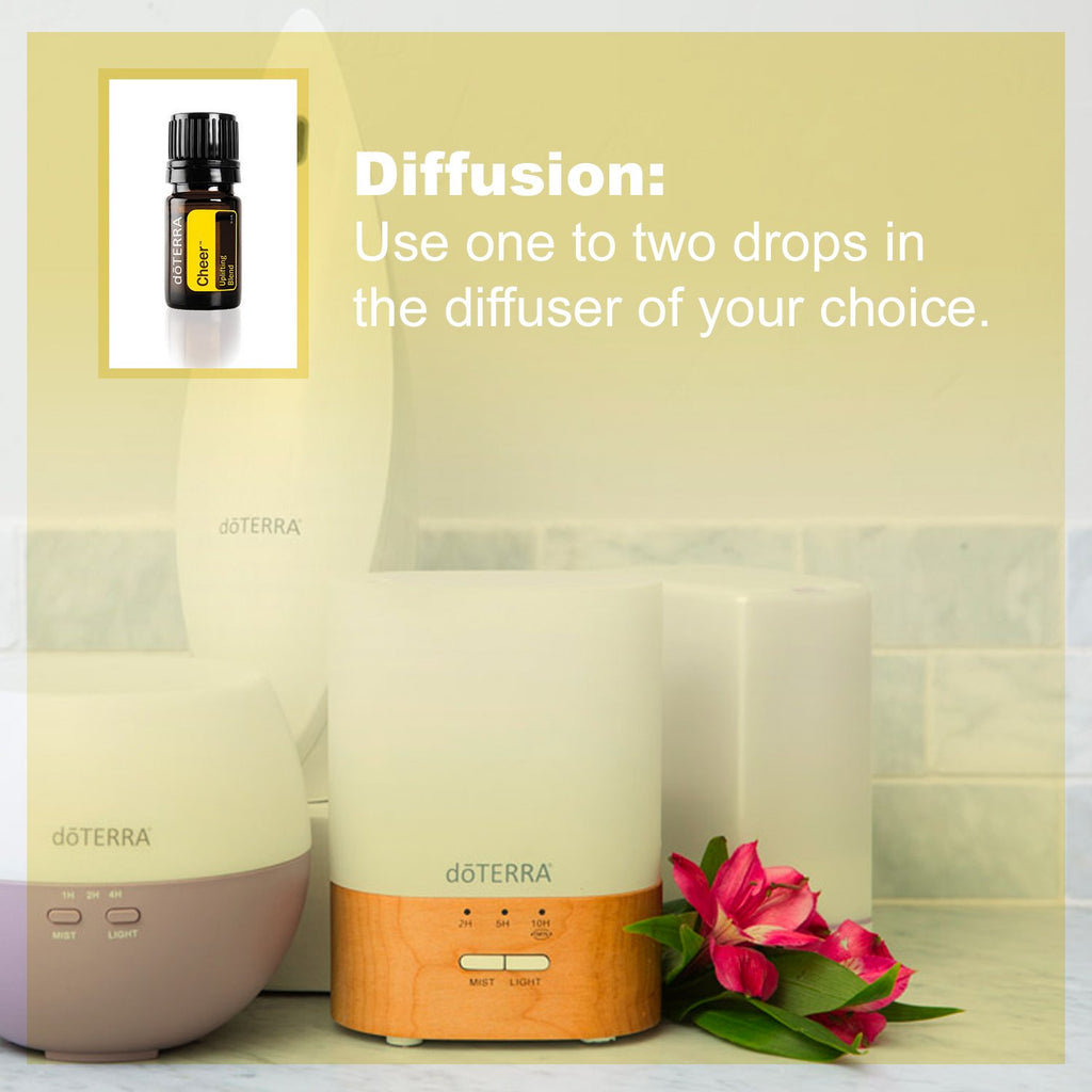 doTERRA Cheer Essential Oil Uplifting Blend - 5 mL, Promotes Optimism and Happiness, Counteracts Negative Emotions