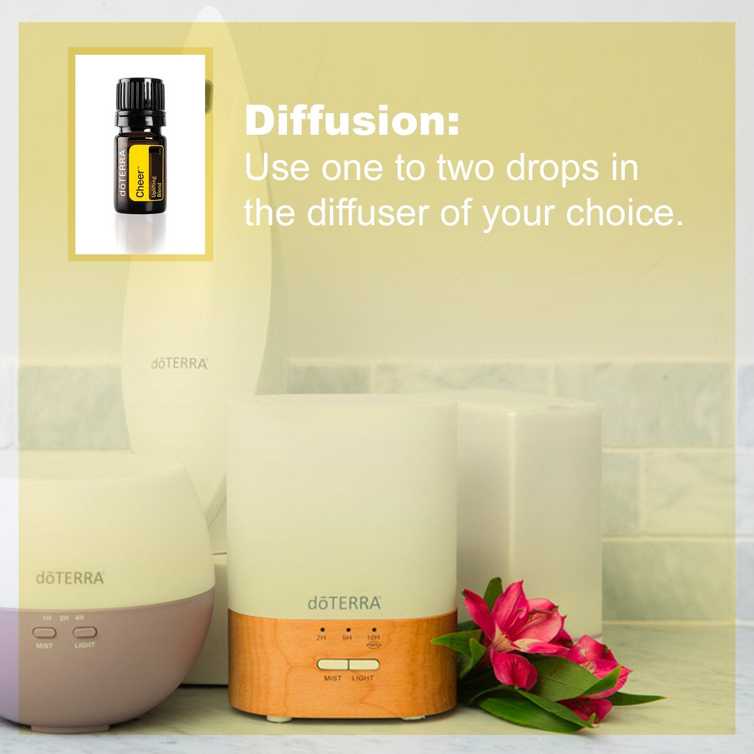 doTERRA Cheer Essential Oil Uplifting Blend - 5 mL, Promotes Optimism and Happiness, Counteracts Negative Emotions